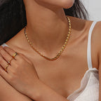 Mens Chain 6MM Long Necklace for Men 20" 23" 26" Gold Color Stainless Steel Flat Snake Chain Necklaces Men Chain