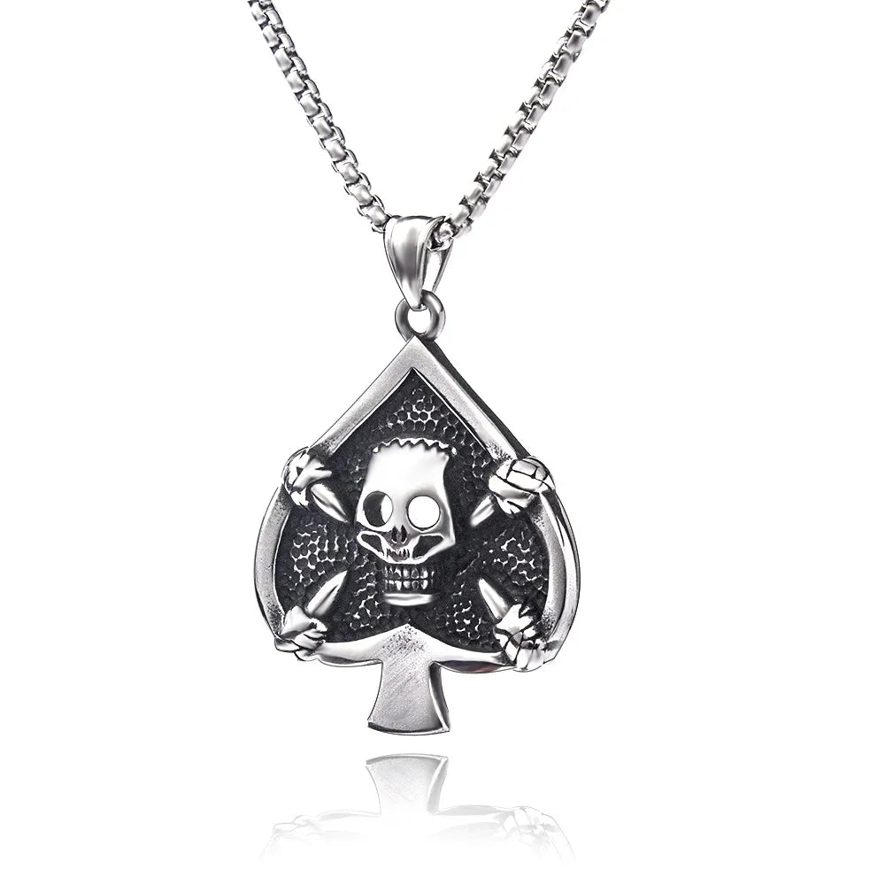 Gothic Cross Steel Pendant European American Retro
