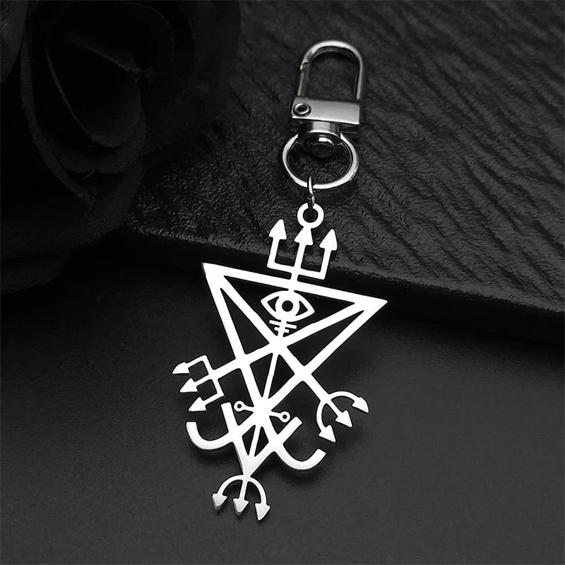 Sigil Lucifer Silver Long Necklace — Stainless Steel