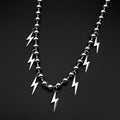 Korean Fashion Lightning Necklace Stainless Steel Ball Bead Chain Flash Pendant Punk Y2K Street Unisex Y2K Hiphop Jewelry Gift