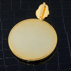 Gold Moissanite Letter Pendant Disc 18K