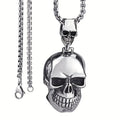 Big Ghost Skull Pendant Necklace — Gothic Statement