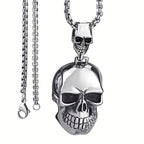 Big Ghost Skull Pendant Necklace — Gothic Statement
