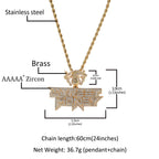 THE BLING KING Icy Street Money Pendant With Dollar Bag Guns Hook Mens Necklace 18K Gold Plated Iced Out 5A CZ Hip Hop Jewelry