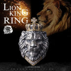 Bully Vintage Crown Lion Head Men's Ring Delicate Fashion Creative Niche Light Luxury Punk Hip Hop Rock Street Party