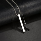 Minimal Wishing Bar Pendant Necklace — Stainless Steel