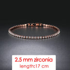 ZHOUYANG Tennis Bracelets For Women Simple Luxury Round Crystal Gold Color Bangle Chain Wedding Female Gift Wholesale Jewelry