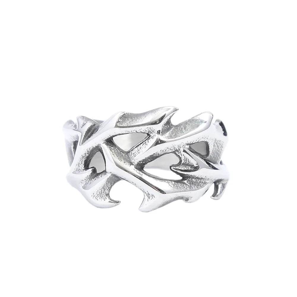 Nordic Viking Hollow Thorns Ring Vintage Cool — Stainless Steel