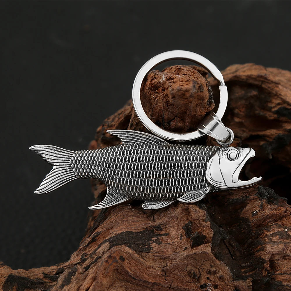 Fish Keychain — Silver Stainless