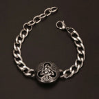 Medieval Norse Viking Rune Wolf Bracelet Man Stainless Steel Valknut Witch Knot Compass Bracelet for Men Scandinavian