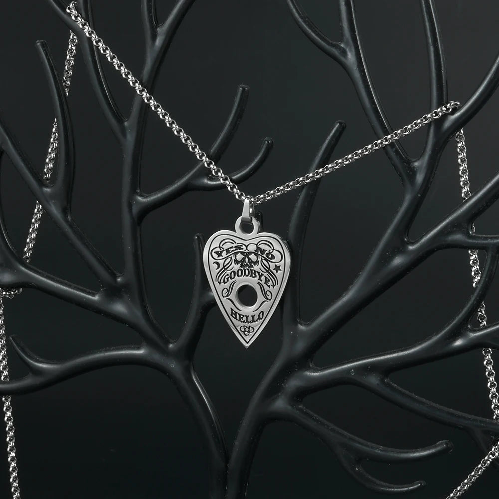 1/5/10 Piece Surgical Stainless Steel Heart Shape Pendant Ouija Board Planchette Necklace Cain Fashion Jewelry