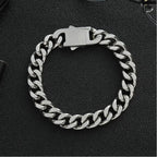 Width 9MM 316L Stainless Steel Encrypted Cuban Chain Bracelet For Men Fashion Hip Hop Party Accessories Boyfriend Gift