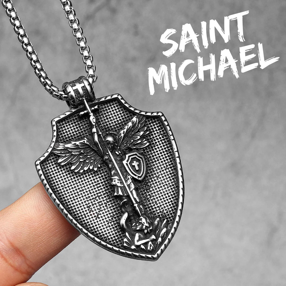 Archangel Michael Pendant — Stainless Steel