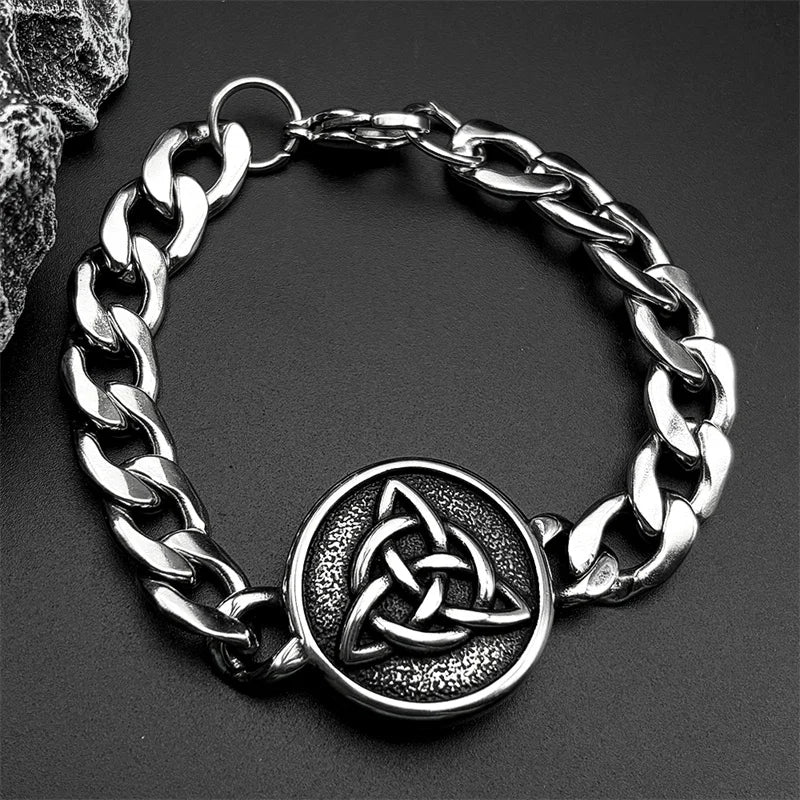 Celtic Knot Silver Bracelet Witch Triquetra Trinity