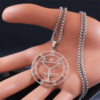Belphegor Seal Round Pendant Necklace — Stainless Steel
