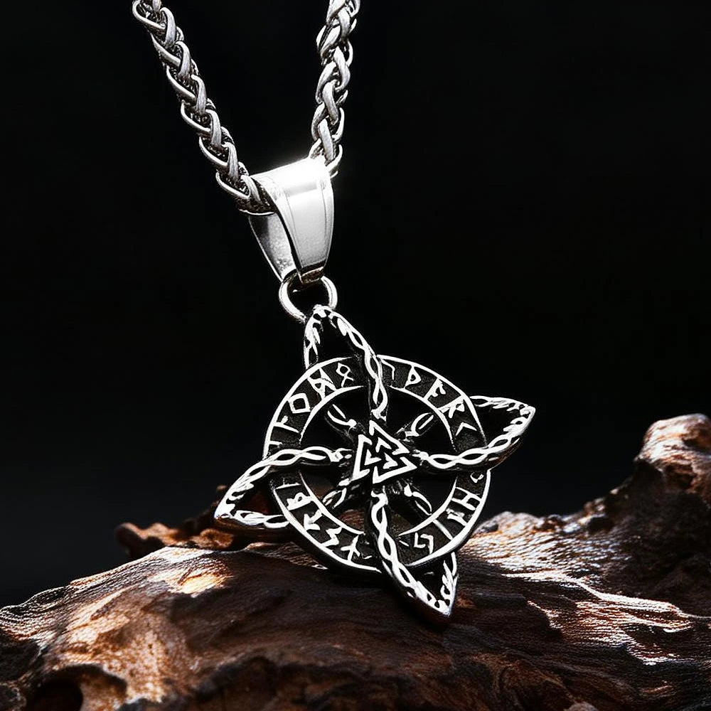 Valknut Steel Pendant Nordic Celtic Knot 316L