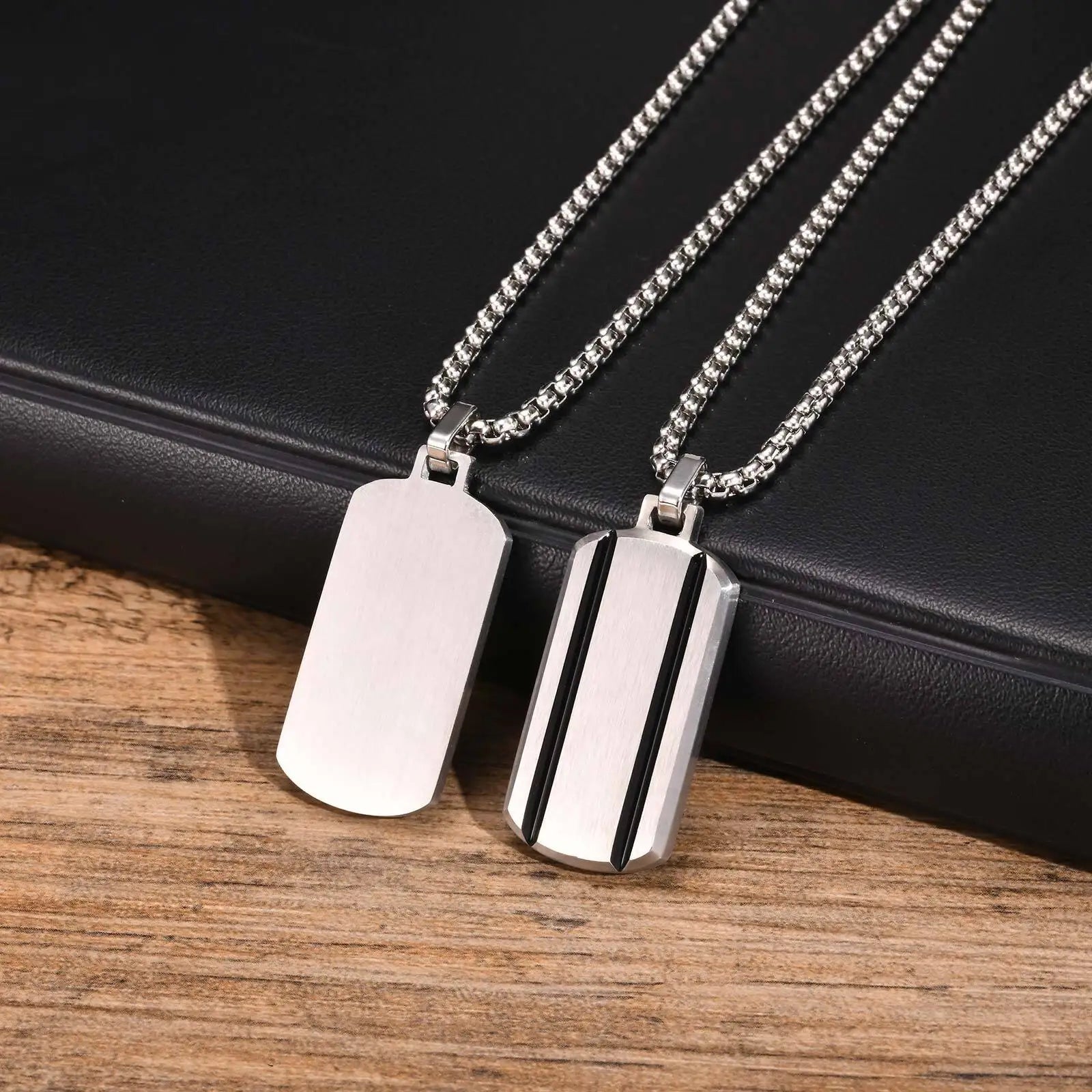 Dogtag Pendant Necklace — Stainless Steel