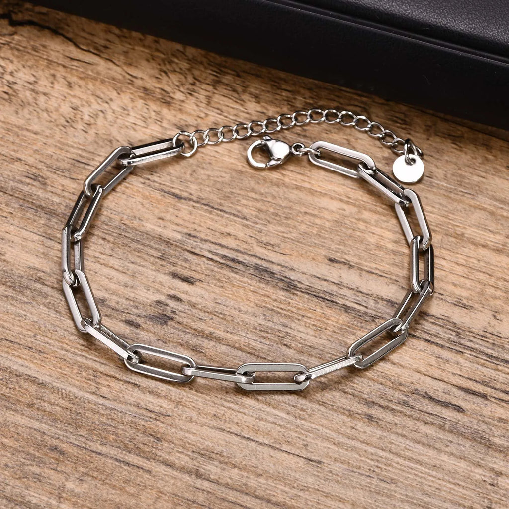 Paperclip Chain Bracelet 5mm — Stainless