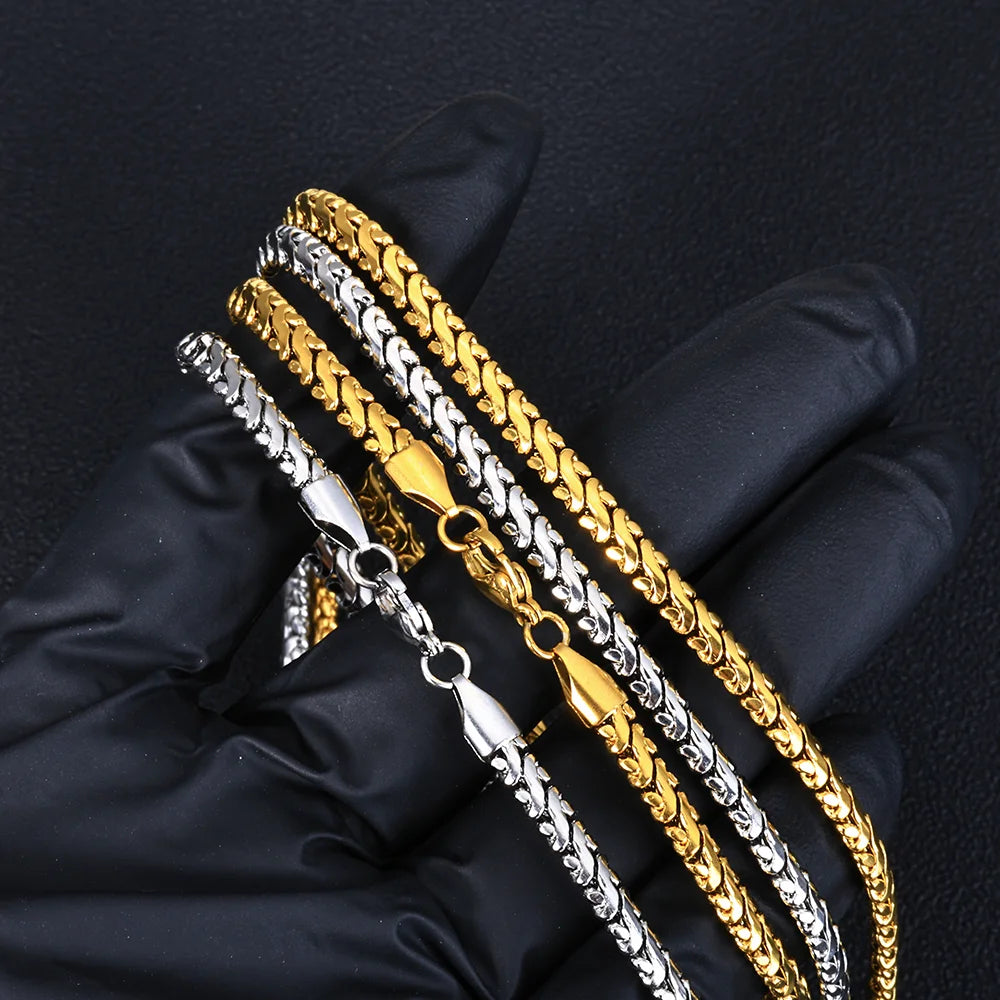 Black Cuban Chain Necklace 18K PVD 4MM