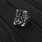 Gothic Baphomet Pentagram Sigil Ring — Stainless Steel