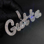 Iced Out Letter Pendant Necklace Gold