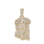 Hip Hop 5A+ CZ Stone Paved Bling Iced Out Big JESUS PIECES Pendants Necklaces for Men Rapper Jewelry with 14MM cuban