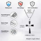 Zircon Cross Pendant Necklace for Men — Stainless Steel