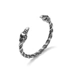 Norse Viking Viking Cuff Bangle Bracelets for Men Boyfriend, Retro Silver Color Stainless Steel Twisted Rope Wristband