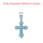 Cross Pendant Rope Chain Necklace Iced Out