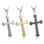 Silver Cross Pendant Necklace Vintage Box Chain