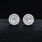 Iced Out Angel Stud Earrings — 925 Silver
