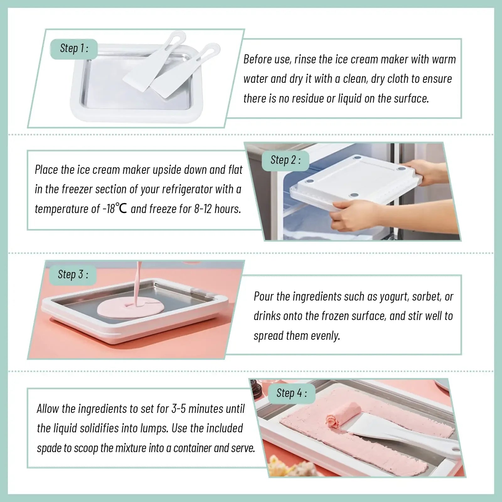 Multifunctional Rolled Ice Cream Maker Cold Sweet Fried Ice Pan DIY Household Frozen Yogurt Maker for Homemade Stir Fry