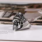 1Pcs European and American Style Non-Fading Stainless Steel Punk Fashion Personality Trendy Exaggerated Skull Men's