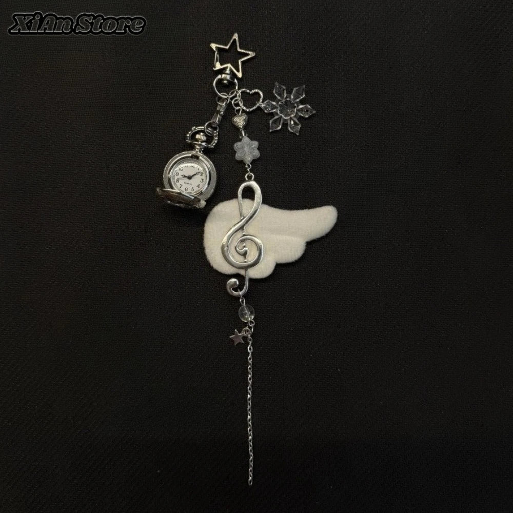 Original Hollow Heart Pocket Watch Chain keychain Design Steampunk Clock Vintage Necklace Pendant Jewelry Watch Men