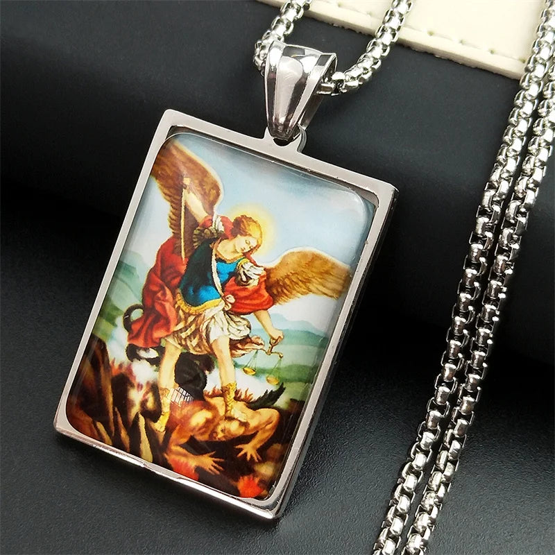 Silver Pendant Miguel Arcanjo Archangel Michael