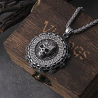 Viking Axe Skull Pendant Necklace — Stainless Box
