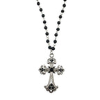 Gothic Bat Cross Rosary Necklace for Women Fashion Mystery Witch Jewelry Accessories Gift Silver Color Bat Charm Vampire Choker