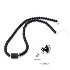 Fashion 12 Constellations Beaded Necklace Men Natural Black Onyx Stone Beads 48cm Short Collar Jewelry Leisure Party Homme Joias