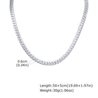 Flat Cuban Chain Necklace for Men Boys,Waterproof Stainless Steel Links Collars,Classic Male Accessories Jewelry Gifts