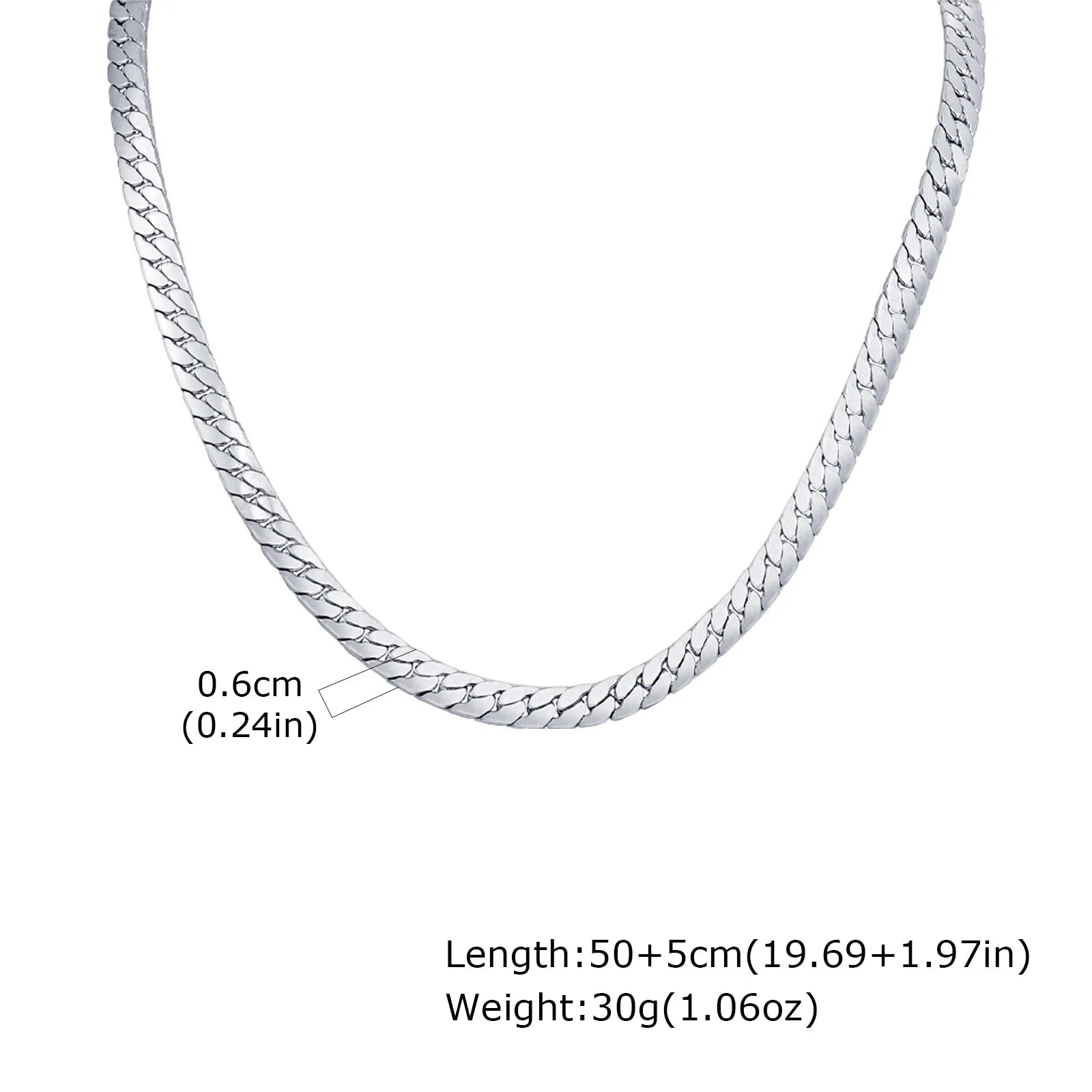 Flat Cuban Chain Necklace for Men Boys,Waterproof Stainless Steel Links Collars,Classic Male Accessories Jewelry Gifts