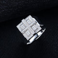 Iced Out Cross Ring — Two-Tone Silver Gold