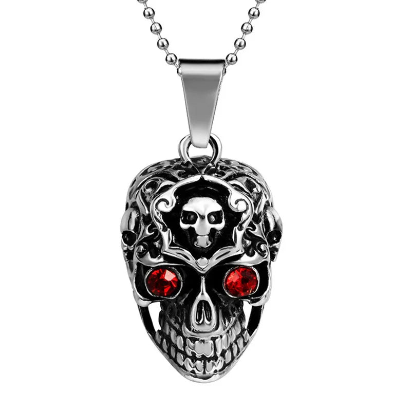 Skull Steel Pendant European American Head
