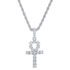 Hip Hop Cross Pendant Necklace For Women Jewelry Female Statement Men Iced Out Tennis Chain Gold Color Jewellery Gift