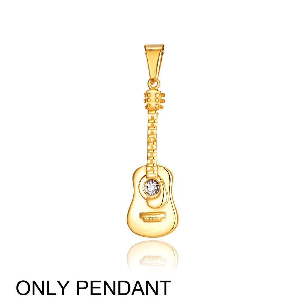 Guitar Stainless Steel Pendant Necklace