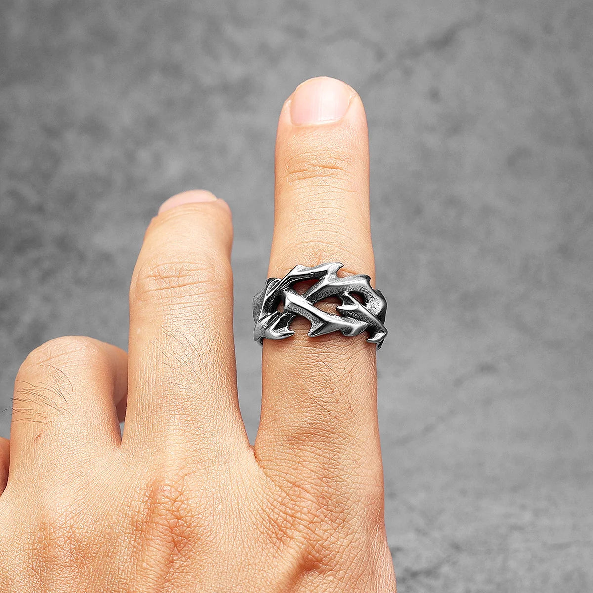 Crown of Thorns Ring — Stainless Steel