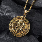 Classic Retro Viking Odin Pendant Necklace Men Knight Necklace Hero Mask Rock Punk Pendant Stainless Steel Accessories Wholesale