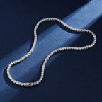 Luxury Hip Hop Tennis Necklace 3m/4m/5m Created Moissanite Gemstone Unisex Basic Tennis Chain Necklace Fine Jewelry Wholesale