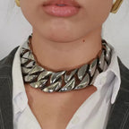 Stainless Steel 18K Necklace Jewelry Chunky Gold Cuban Link Chain Choker Jewelry for MEN