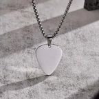Guitar Pick Pendant Necklace — Stainless Steel