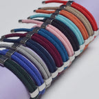 Adjustable Woven Cord Bracelet — Stainless Steel Sliding Clasp